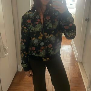 Floral japanika style silk bomber nasty gal size medium